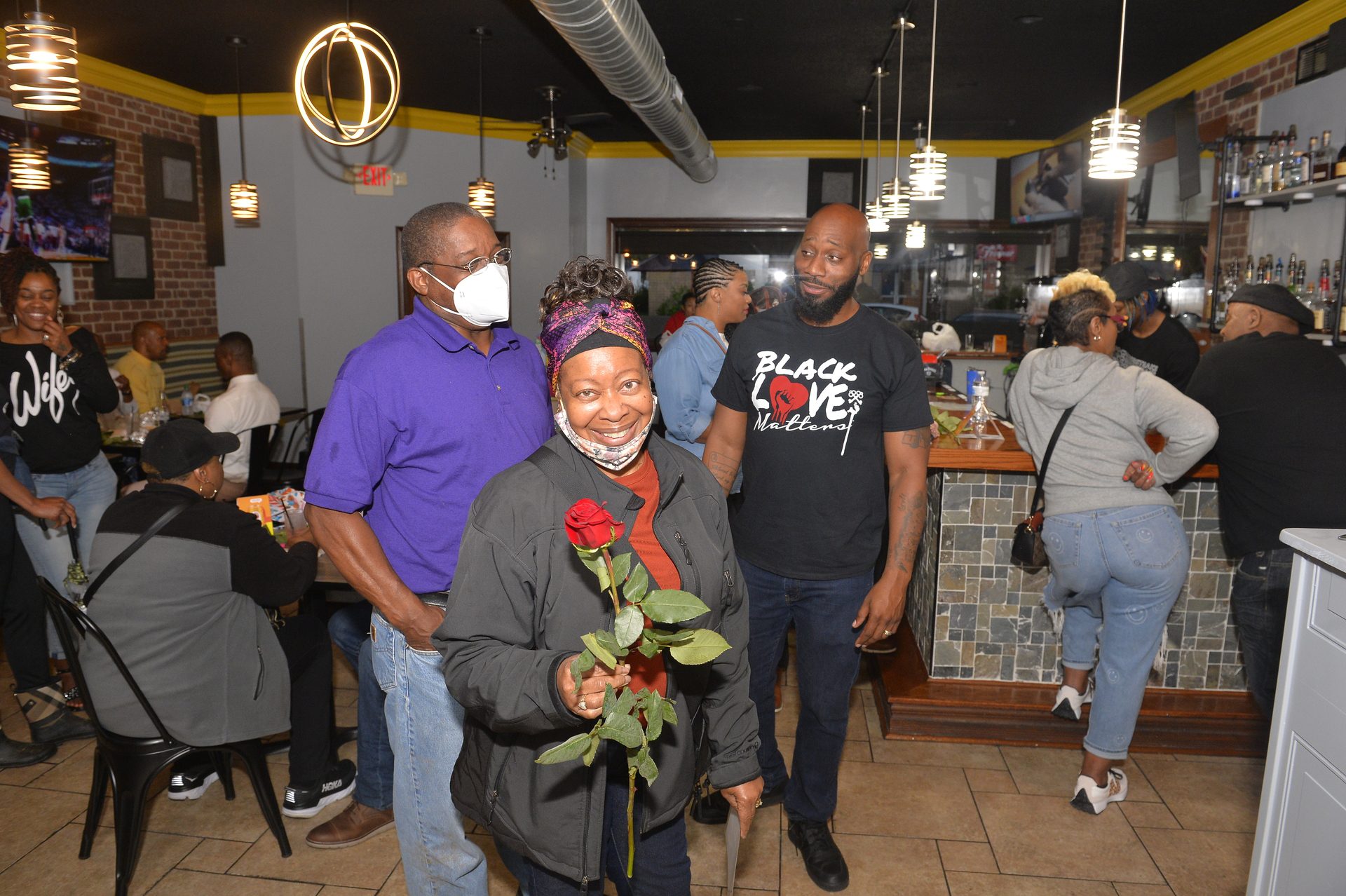 Group of African American in a restaurant